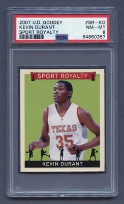 Kevin Durant 2007 PSA 8 casi nuevo-como nuevo novato UD GOUDEY deportivo centrado en la realeza #SR-KD RZC Foto 1 de 3