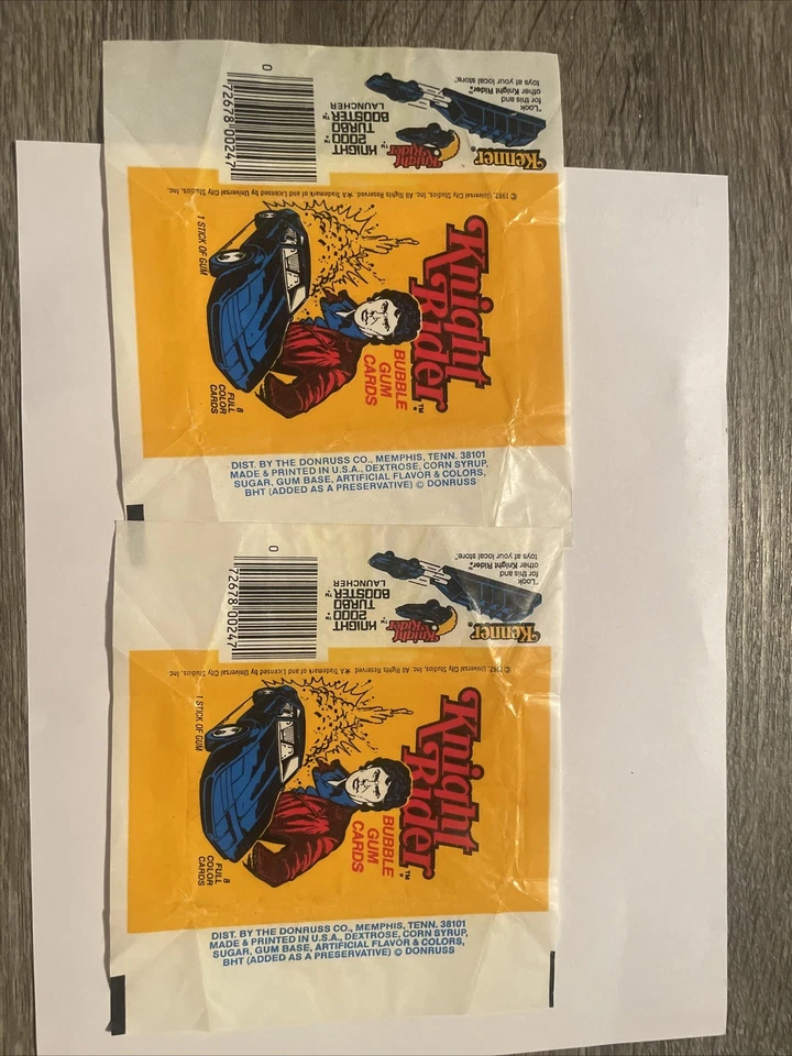 Knight Rider-1982 Donruss Trading Card Wrapper-1980’s TV Show X 2 - Image 1 of 1