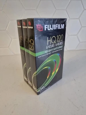 FUJIFILM HQ 120 High Quality (6 Hrs) VHS BLANK TAPES Lot of 3 BRAND NEW SEALED - Image 1 of 4