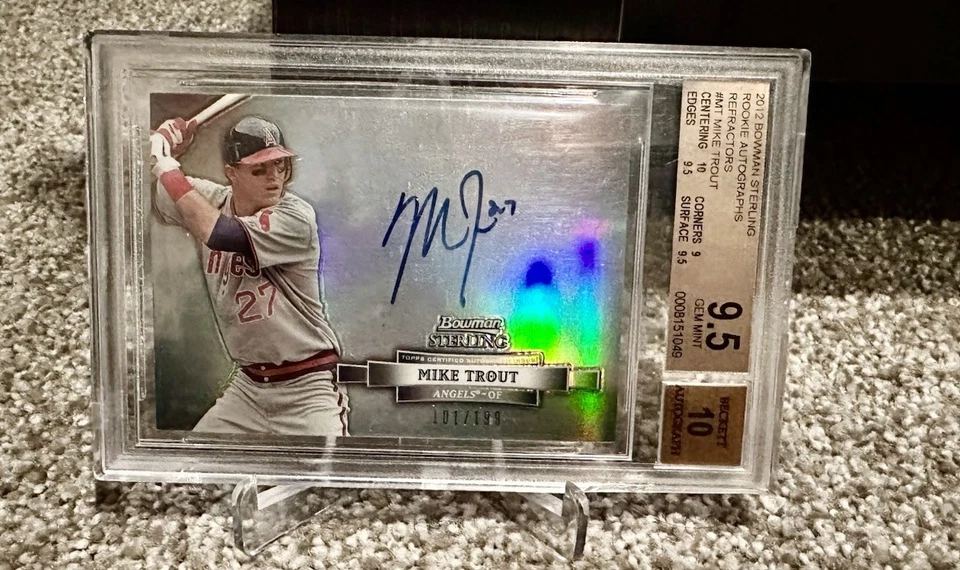 2012 Mike Trout Bowman Sterling Auto BGS 9.5 Angels - Image 1 of 2