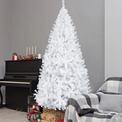 Large 6FT Christmas Tree Artificial Xmas Tree White With Stand Festive Decor - Image 1 of 4