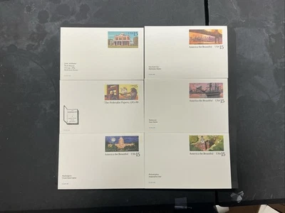 US 1989 Scott UX 126, 134, 135, 136, 137, 138,  6x 15¢ post postal card MNH - Image 1 of 4