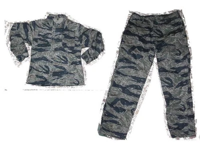 Vietnam Tiger Stripe Camo Fatigues Shirt Pants - Tadpole Dense - Hidden Button - Image 1 of 4