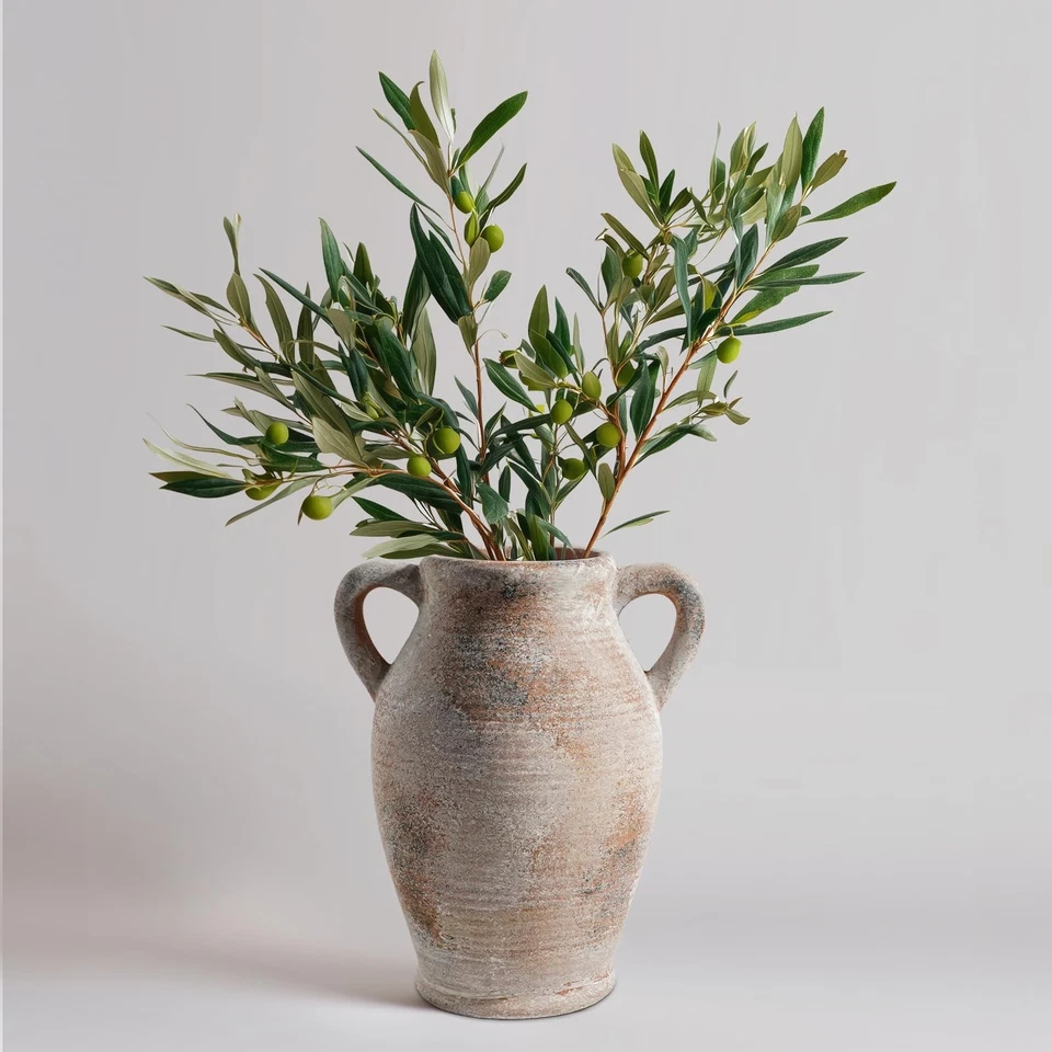 Jarrón rústico Sunddo de 8 pulgadas para decoración del hogar, vasija decorativa de terracota de granja... Foto 1 de 4