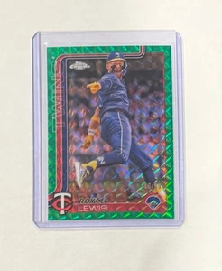 2025 Topps Chrome Royce Lewis #254 Green Geometric Refractor #/99 - Twins - Picture 1 of 2