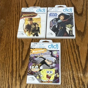 LeapFrog Didj Custom Learning 3 Game Lot - Star Wars - Indiana Jones - Nicktoons - Picture 1 of 13