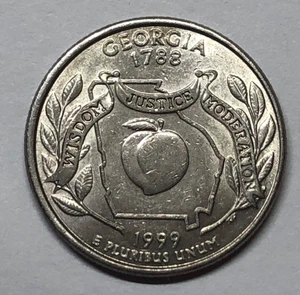 1999-P Georgia State Error Quarter -DDO, DDR, RPMM & die chip in eye - Picture 1 of 21