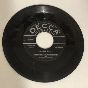 Bing Crosby Andrew Sisters 45 Vinyl Record Jingle Bells Santa Claus Is Comin To - Imagen 1 de 2