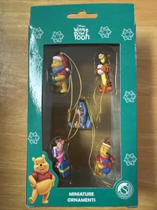 Disney Winnie Puuh Weihnachten Miniatur Ornamente NEU in Box 5er Set Vintage - Bild 1 von 4