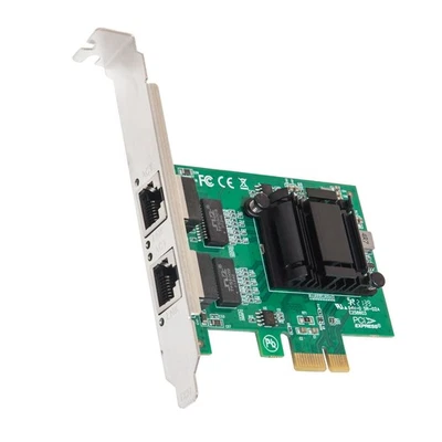 Open Box- 2 Port Gigabit Ethernet PCI-e x1 Network Card Intel 82571 Chipset - Image 1 of 4