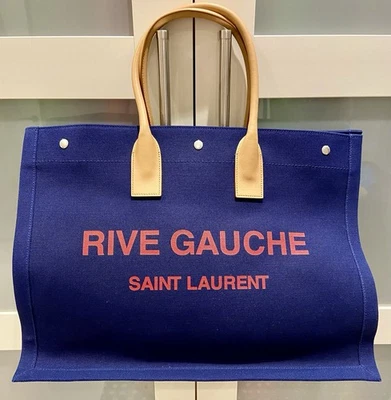 BNWT Saint Laurent Rive Gauche Navy Large Tote Bag With Dustbag - Image 1 of 4