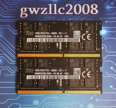 32GB (2x16GB) PC4-21300 DDR4-2666MHz 2Rx8 Non-ECC Hynix HMA82GS6CJR8N-VK #A42 - Image 1 of 2