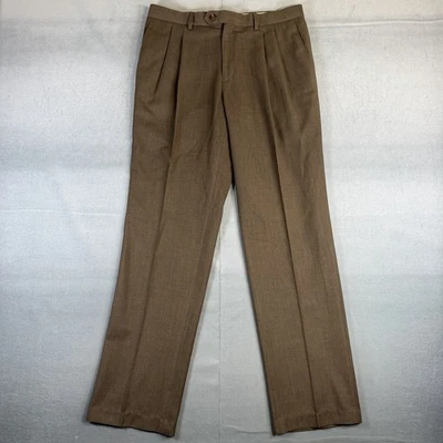 Ralph Lauren Pleated Dress Pants Mens 32x33 Brown Classic Fit Straight Leg - Image 1 of 4