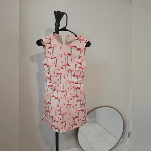 Red Valentino Jacquard Pink Flamingo Dress Size 38 - Picture 1 of 8