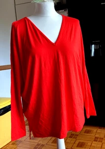 BNWT Ladies NEXT Tunic Split Sides VOLCANIC LAVA ORANGE Over Sized V-Neck Top 6 - Picture 1 of 9