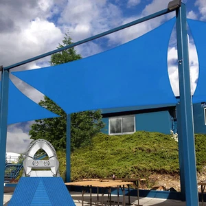2-6 Fuß Blau Rechteck Stahldraht Kabel Sonnenschutz Segel UV Block für Terrasse Garten - Bild 1 von 6