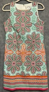 Vestido estilo londinense talla 10 sin mangas paisley colorido - Imagen 1 de 5