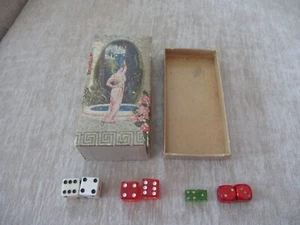 Vintage Antique Lot of 8 Game Dice, Various Sizes, Vintage Box - Picture 1 of 10