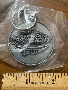 New MIP NFL Coors Light SUPER BOWL XLV Keychain Key Ring 2011 Packers/Steelers - Picture 1 of 3