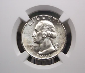 1939 "D" Washington SILVER Quarter 25c NGC MS64 #038 BU Uncirculated ECC&C, Inc. - Picture 1 of 5