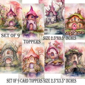 Juego de 9 lindos libros de recortes de papel artesanal de fantasía casas de hadas de fantasía para niños - Imagen 1 de 3
