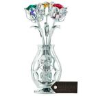 Matashi Chrome Plated Flowers Bouquet and Vase with Crystals Mother's Day Gift