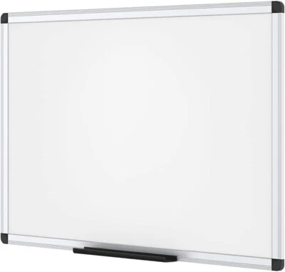 VIZ-PRO Magnetic Dry Erase Whiteboard with Marker Tray 48 X 36 Aluminium Frame