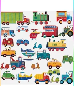 Roommates CARS TRUCKS Transportation Wall Decals Kid Room Nursery Decor Stickers - Picture 1 of 6
