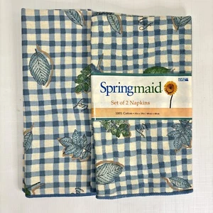 Springmaid Baxter Gingham Dinner Napkins Country Farmhouse Cottage Made USA - Picture 1 of 4