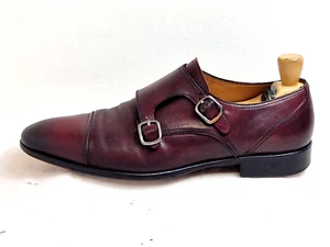 Thomas Bird made in Italy men Buckle shoes all Leather Burgundy UK 9 EU 43 - Picture 1 of 9