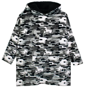 Pijama con capucha de lana gris camuflaje niños niños niños manga larga - Imagen 1 de 5