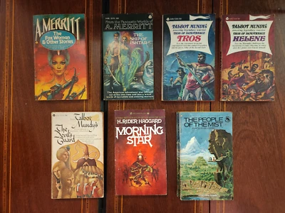 LOT OF 7 VINTAGE A. MERRITT, TALBOT MUNDY, H. RIDER HAGGARD 1960'S NICE Foto 1 de 3