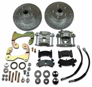 1955 1956 1957 Chevrolet disc brake conversion changeover kit drilled slotted - Picture 1 of 2