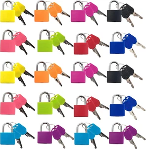 20PCS Suitcase Locks with Keys Multicolor Mini Keyed Padlock Metal Padlock Lugga - Picture 1 of 12