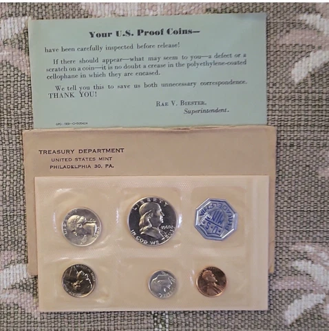 1960 P UNITED STATES PROOF SET 90% SILVER WITH ORIGINAL OGP & COA Cover