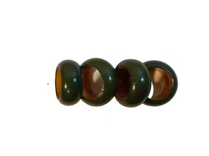 Round Green Napkin Rings Lot Of 4 Christmas Holiday Outdoor - Picture 1 of 7
