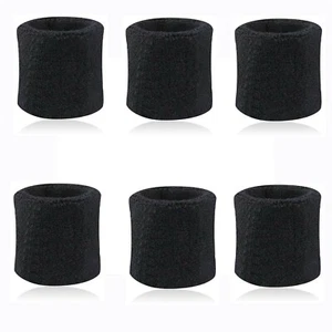 6 Sports SweatBands, Wristbands Unisex 80s Fitness Sweatbands Gym Tennis - Picture 1 of 9