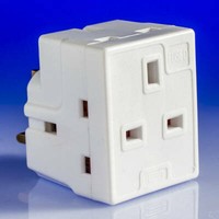 Nouveau 3 Way adaptateur 3 Gang Fusible Plug Multi Socket Extension Adaptateur Vendeur Britannique ✔