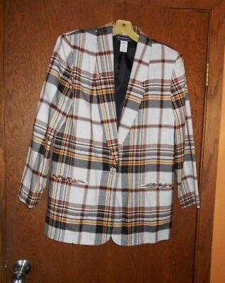 Blazer a cuadros ligero vintage o retro años 80 talla 10-12 Foto 1 de 3