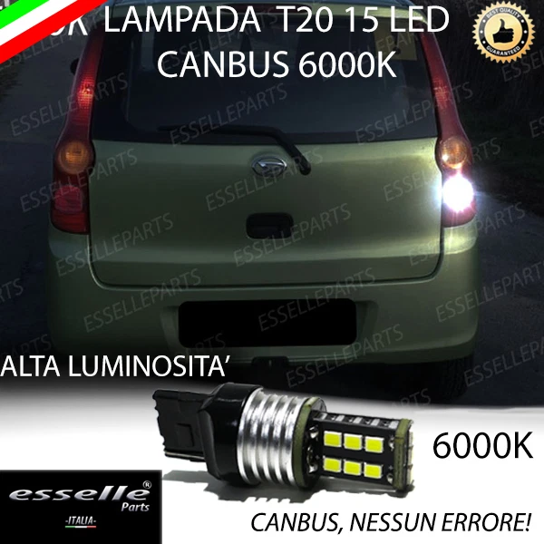 LAMPADA RETROMARCIA 15 LED T20 W21W CANBUS DAIHATSU CUORE VII 6000K NO ERROR - Immagine 1 di 1