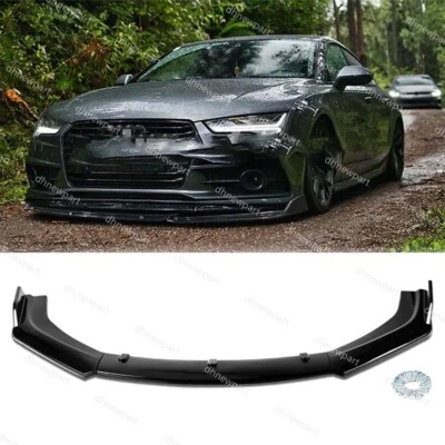For Audi A3 A4 S3 S4 Front Bumper Lip Splitter Spoiler Boby Kit Gloss Black DP Foto 1 de 4