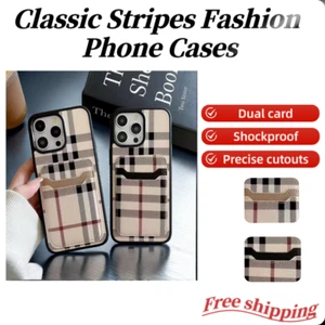 Coque téléphone avec porte carte portefeuille pour iPhone 16 15 Pro Max 14 Plus 13 12 - Photo 1 sur 7