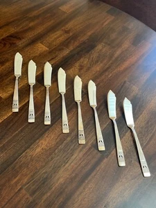 PARADE BROT UND BUTTER KÄSEMESSER 8ER SET STERLINGSILBER VERGOLDET E.P. Korea - Bild 1 von 5