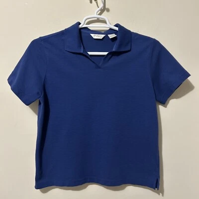 Camiseta polo de golf Ping Collection para mujer grande azul real texturizada cómoda Foto 1 de 4