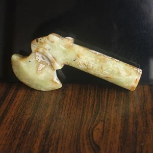 Carved Chinese Old Jade Animal Hatchet Axe Collection Home Decor - Picture 1 of 5