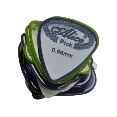 Selecciones de guitarra Alice de 0,96 mm antideslizantes de nailon 100 piezas púas colores mezclados AP-G Foto 1 de 4