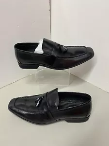 Zapatos de vestir VIA SPIGA para hombre mocasín de cuero negro. Nueva talla 9,5 - Imagen 1 de 19