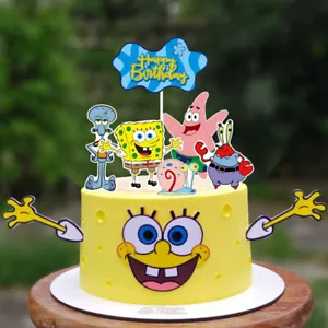 9pcs Spongebob Cake Topper Party Supplies Kids Children Birthday Decoration - Picture 1 of 5