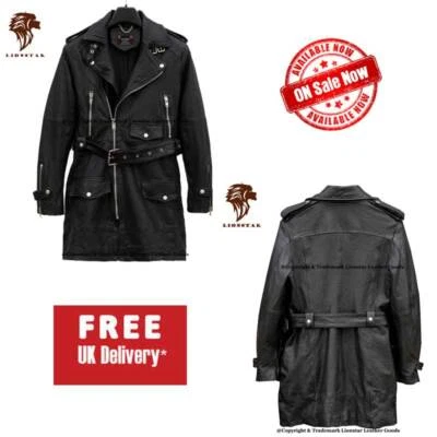 Lionstar мужские охотник 3 квартал готическое псевдоантикварное винтаж военный кожаный плащ - Изображение 1 из 4