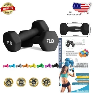 Innovative Hexagonal Dumbbells - 7lb Neoprene Weights for All Fitness Levels - Picture 1 of 9